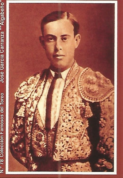 CALENDARIO PUBLICITARIO 78: Coleccion Famosos del Toreo: Jose Garcia Carranza Algabeño