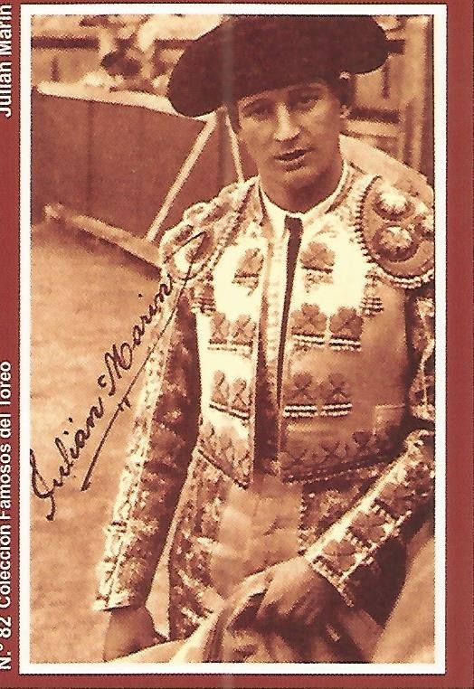 CALENDARIO PUBLICITARIO 82: Coleccion Famosos del Toreo: Julian Marin