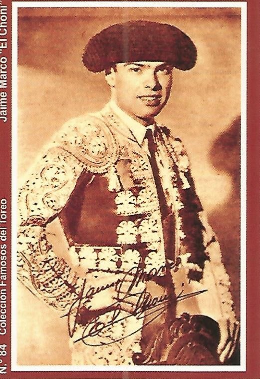 CALENDARIO PUBLICITARIO 84: Coleccion Famosos del Toreo: Jaime Marco El Choni