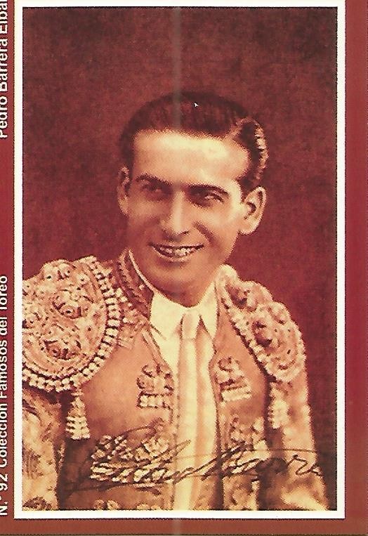 CALENDARIO PUBLICITARIO 92: Coleccion Famosos del Toreo: Pedro Barrera