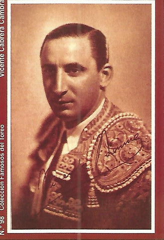 CALENDARIO PUBLICITARIO 98: Coleccion Famosos del Toreo: Vicente Cabrera