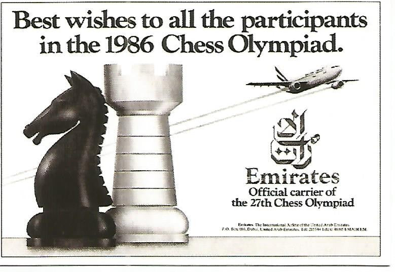 CALENDARIO PUBLICITARIO 00308: Emirates. 27th Chess Olympiad