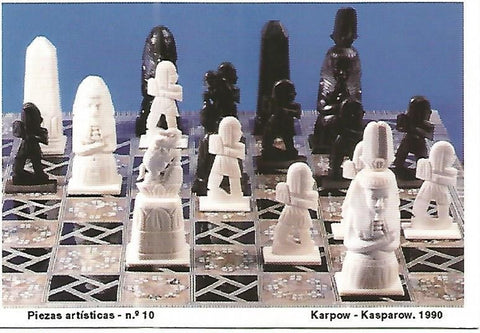 CALENDARIO PUBLICITARIO 00334: Coleccion Piezas artisticas no 10. Karpow - Kasparow. 1990