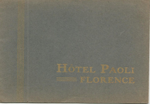 LIBRO PUBLICITARIO 00400:  HOTEL PAOLI. FLORENCIA (ITALIA)
