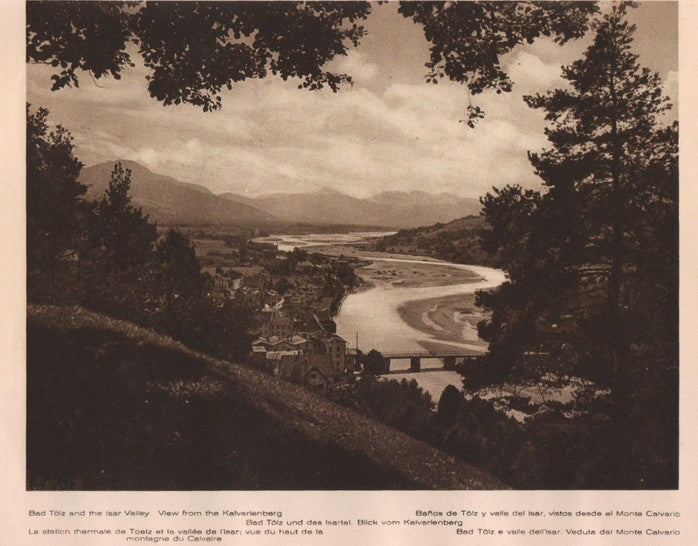 Lamina/Foto KURT HIELSCHE Deuschtland No. 006: BAD TOLZ AND THE ISAR VALLEY. VIEW FROM THE KALVARLENBERG