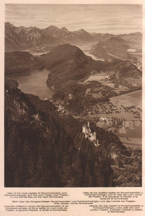 Lamina/Foto KURT HIELSCHE Deuschtland No. 009: VIEW OF THE ROYAL CASTLES OF NEUSCHWANSTEIN AND HOHENSCHWANGAU
