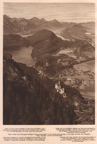 Lamina/Foto KURT HIELSCHE Deuschtland No. 009: VIEW OF THE ROYAL CASTLES OF NEUSCHWANSTEIN AND HOHENSCHWANGAU