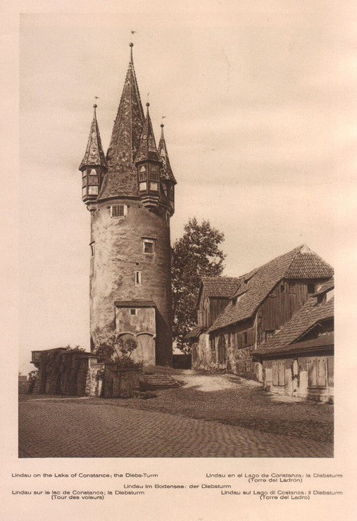 Lamina/Foto KURT HIELSCHE Deuschtland No. 013: LINDAU ON THE LAKE OF CONSTANCE THE DIEBS-TURM