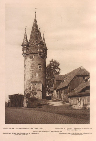 Lamina/Foto KURT HIELSCHE Deuschtland No. 013: LINDAU ON THE LAKE OF CONSTANCE THE DIEBS-TURM