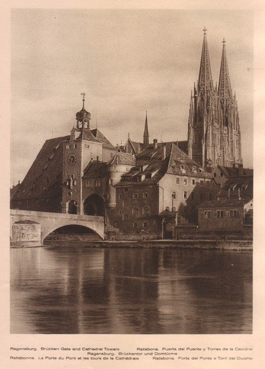 Lamina/Foto KURT HIELSCHE Deuschtland No. 022: REGENSBURG. BRUCKEN AND CATHEDRAL TOWERS