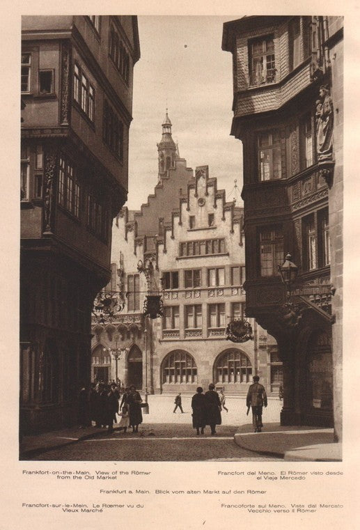 Lamina/Foto KURT HIELSCHE Deuschtland No. 078: FRANKFORT ON THE MAIN. VIEW OF THE ROMER FROM THE OLD MARKET