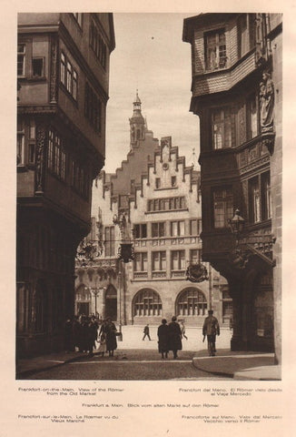 Lamina/Foto KURT HIELSCHE Deuschtland No. 078: FRANKFORT ON THE MAIN. VIEW OF THE ROMER FROM THE OLD MARKET