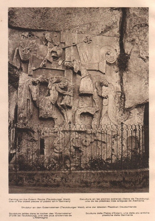Lamina/Foto KURT HIELSCHE Deuschtland No. 121: CARVING ON THE EXTERN ROCKS (TEUTOBURGER WALD)
