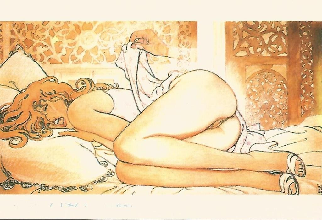 Postal MILO MANARA - Il piacere di essere numerada atras a lapiz numero 01