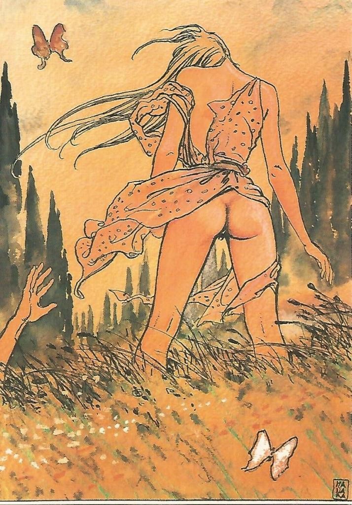 Postal MILO MANARA - Il piacere di essere numerada atras a lapiz numero 02