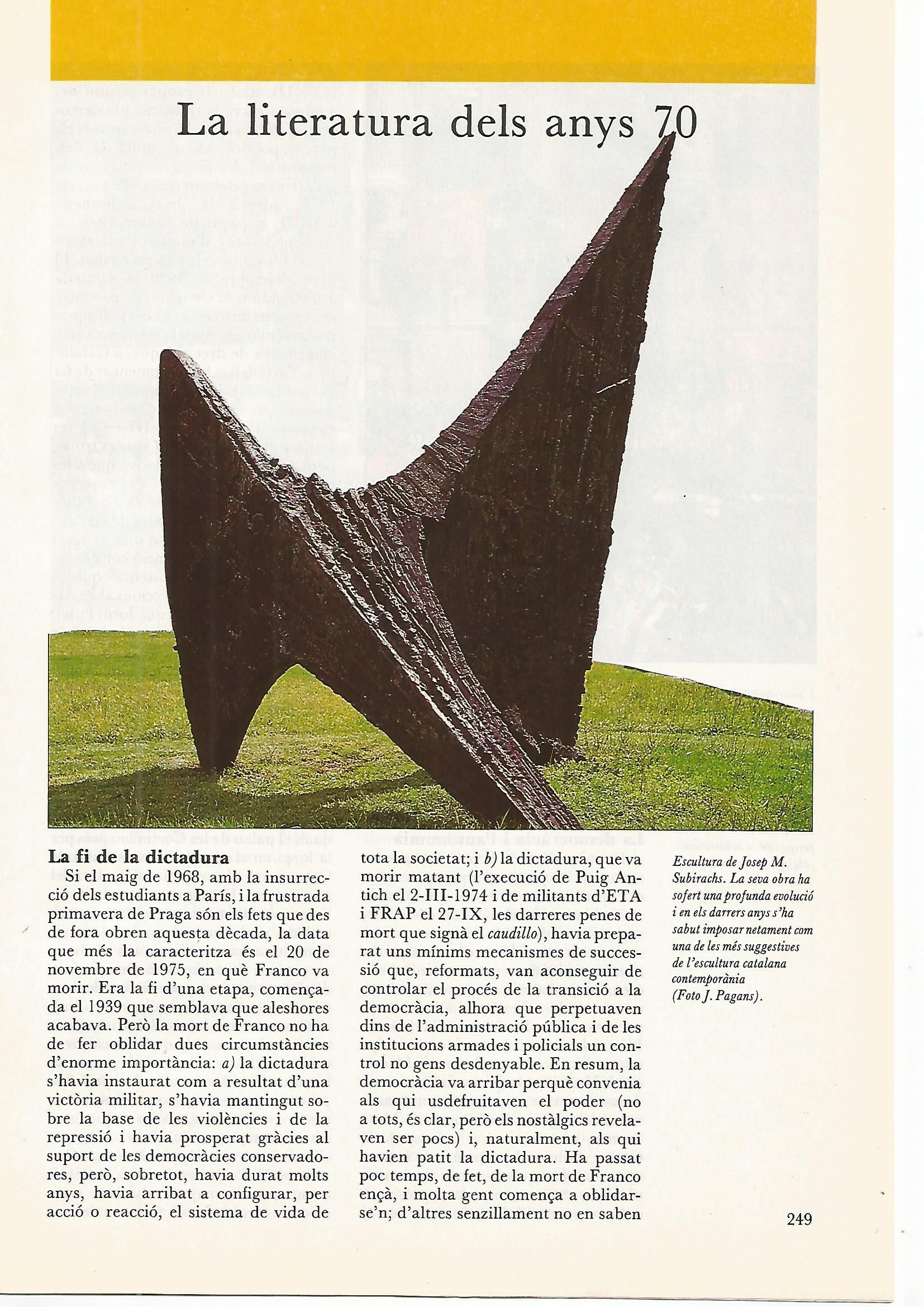 FASCICULO 0024: LA LITERATURA DELS ANYS 70
