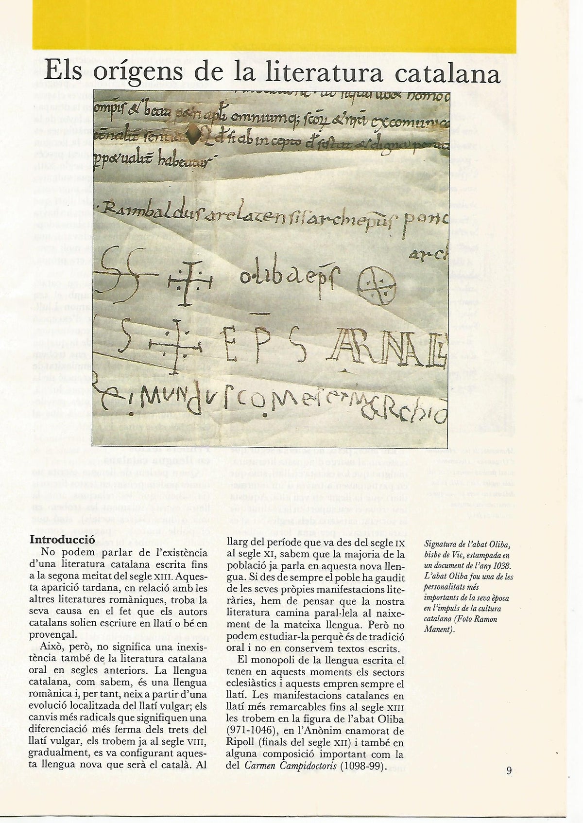 FASCICULO 0029: ELS ORIGENS DE LA LITERATURA CATALANA