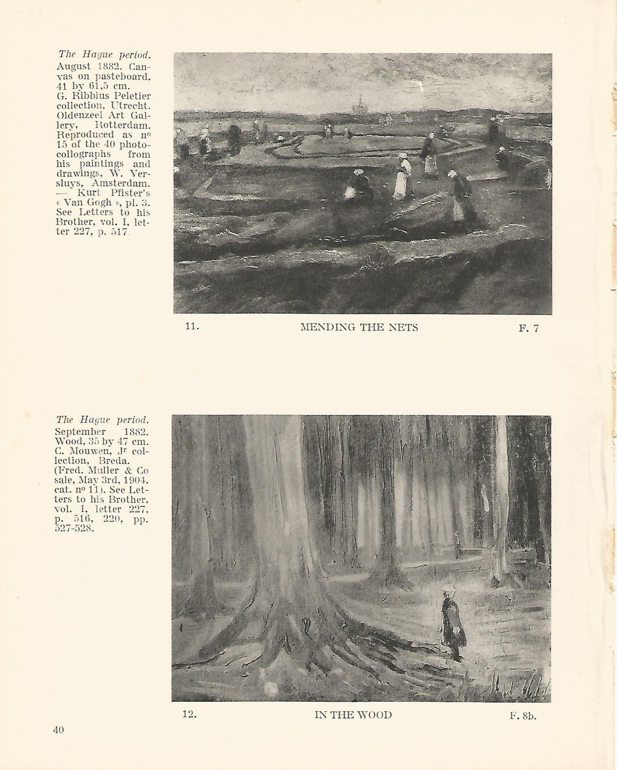 LAMINA 1199: VAN GOGH. Mending the Nets. In the Wood