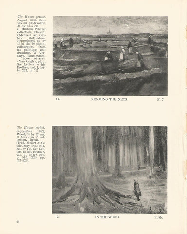 LAMINA 1199: VAN GOGH. Mending the Nets. In the Wood
