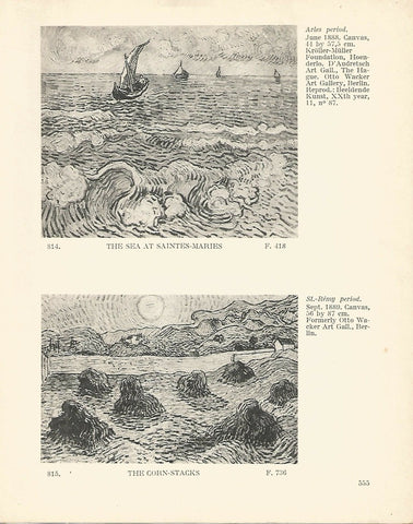LAMINA 1205: VAN GOGH. The Sea at Saintes- Maries. The Corn-Stacks