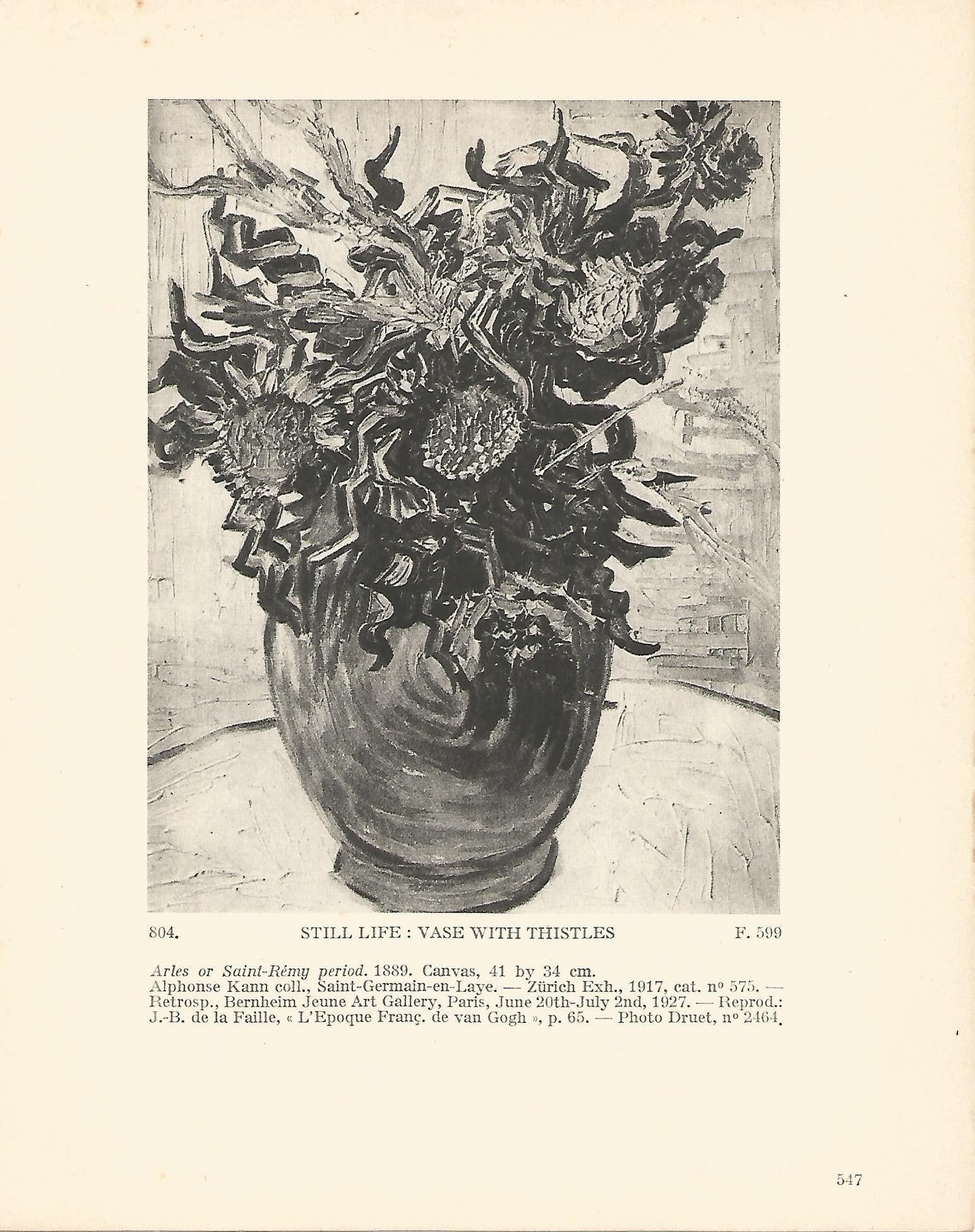 LAMINA 1209: VAN GOGH. Still Life: Vase with Thistles