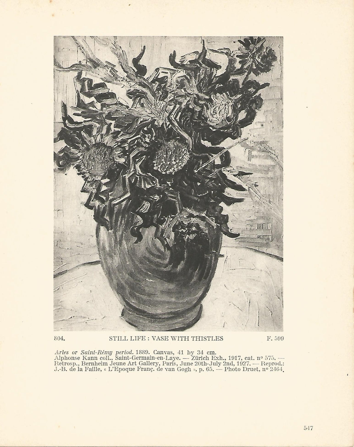 LAMINA 1209: VAN GOGH. Still Life: Vase with Thistles