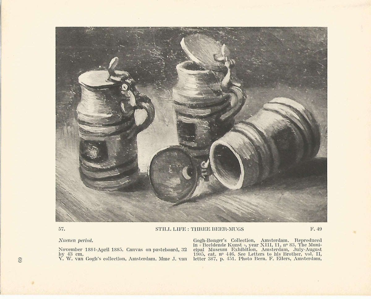 LAMINA 1220: VAN GOGH. Still Life: Three Beer-Mugs