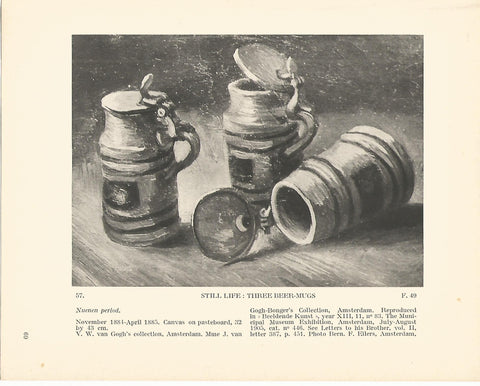 LAMINA 1220: VAN GOGH. Still Life: Three Beer-Mugs