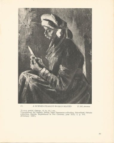 LAMINA 1230: VAN GOGH. A Nuenen Peasant-Woman Seated