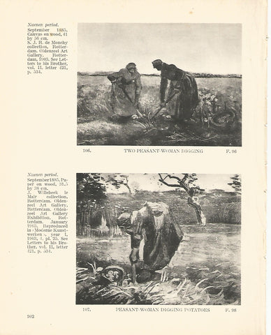 LAMINA 1237: VAN GOGH. Two Peasant-Woman Digging. Peasant-Woman Digging Potatoes