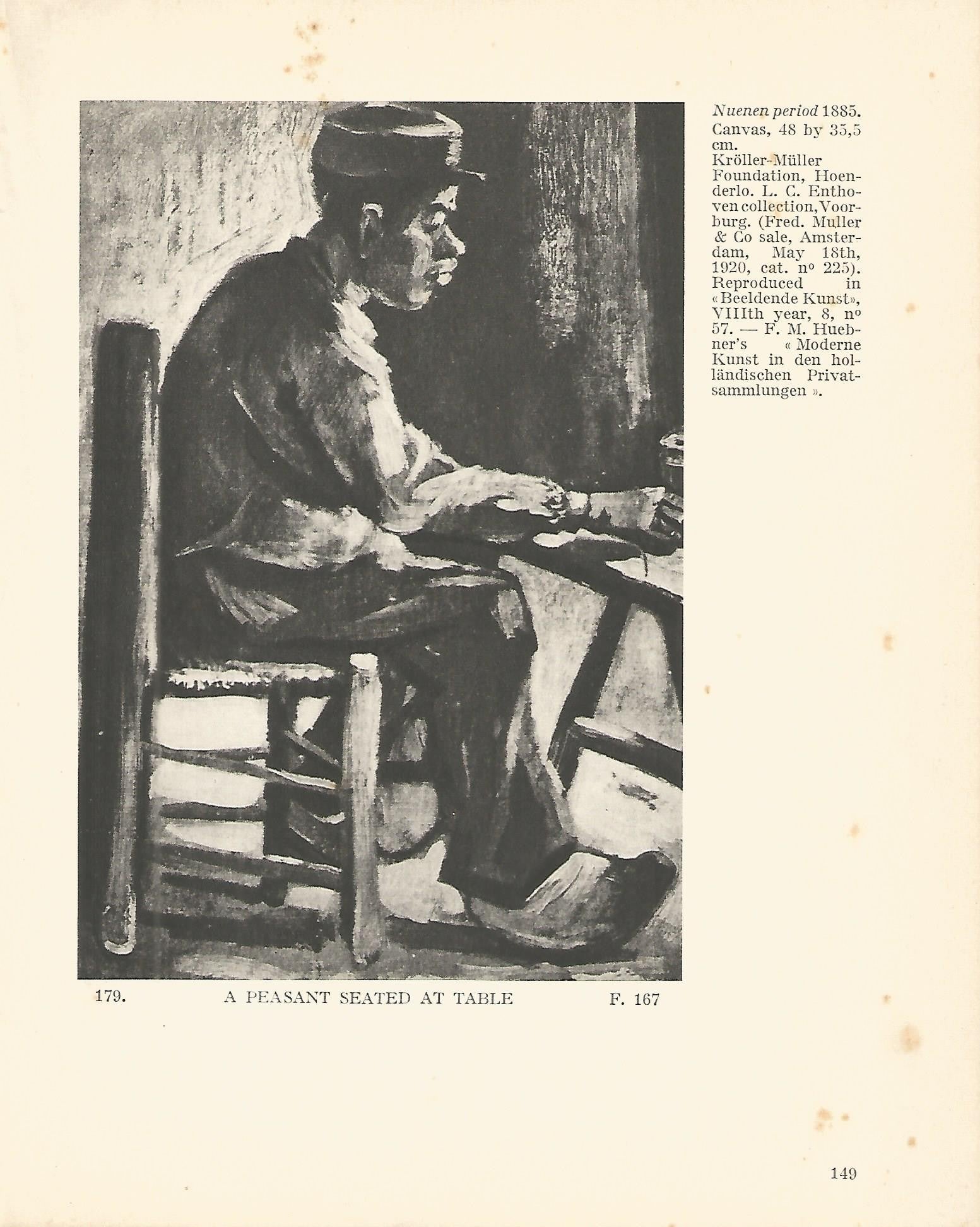 LAMINA 1261: VAN GOGH. A Peasant Seated at Table