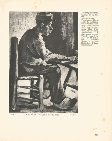 LAMINA 1261: VAN GOGH. A Peasant Seated at Table