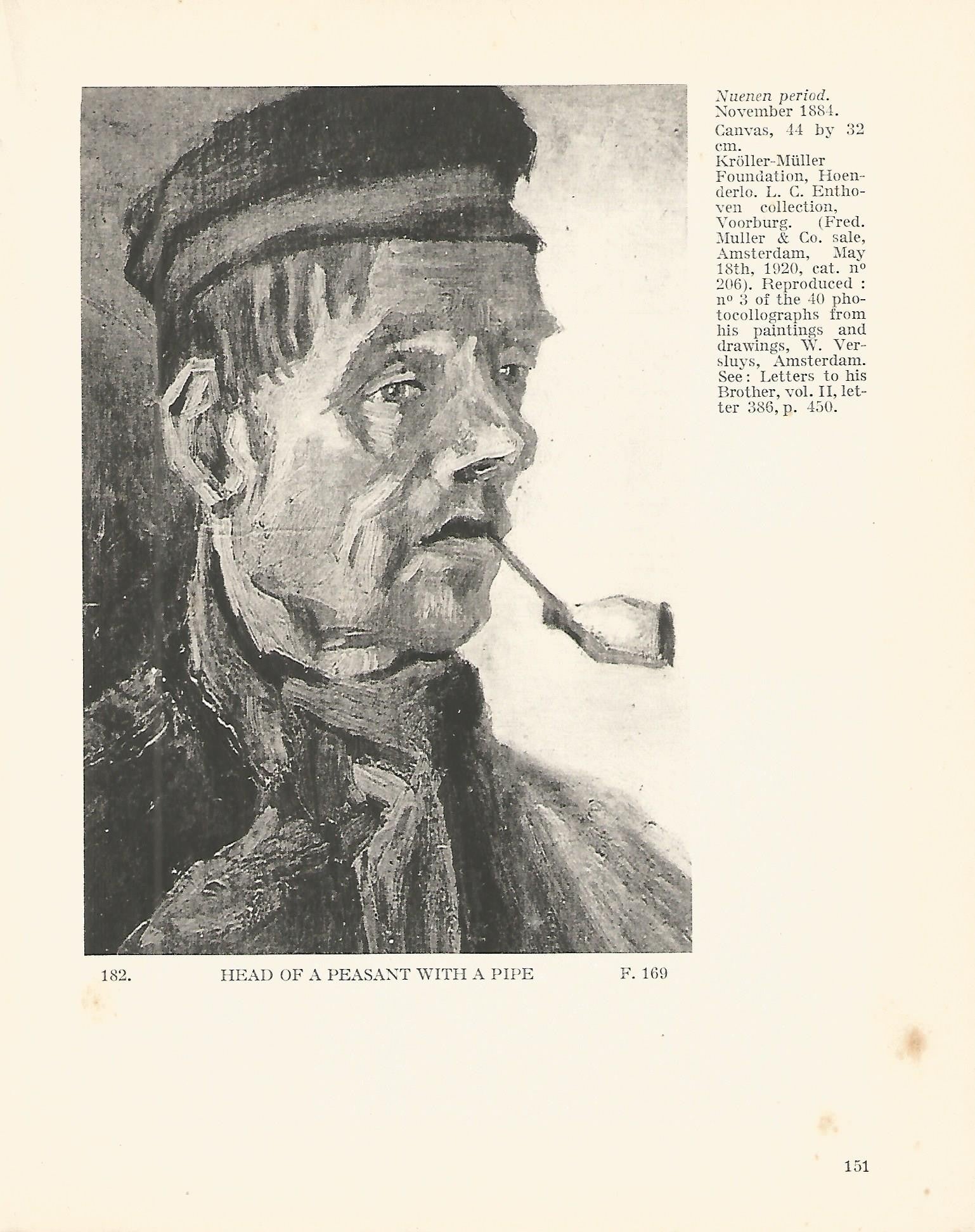 LAMINA 1262: VAN GOGH. Head of a Peasant with a Pipe