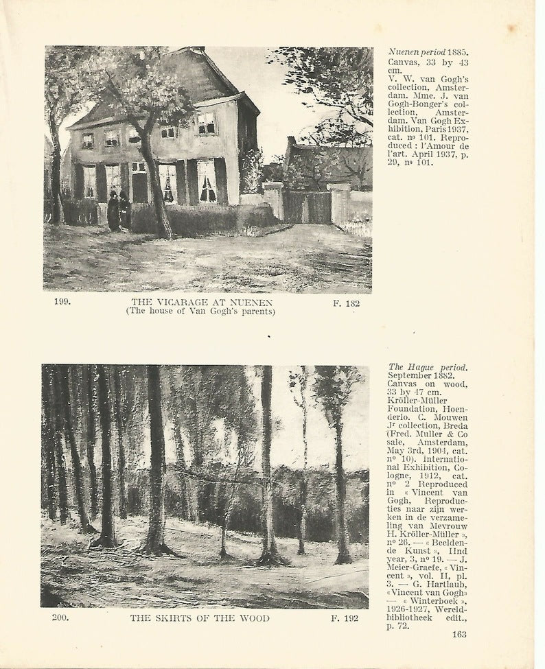 LAMINA 1268: VAN GOGH. The Vicarage at Nuenen (the house of Van Goghs parents). The Skirts of the Wood