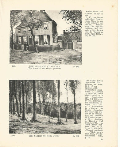 LAMINA 1268: VAN GOGH. The Vicarage at Nuenen (the house of Van Goghs parents). The Skirts of the Wood