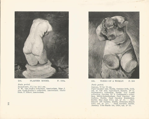 LAMINA 1283: VAN GOGH. Plaster Model. Torso of a Woman