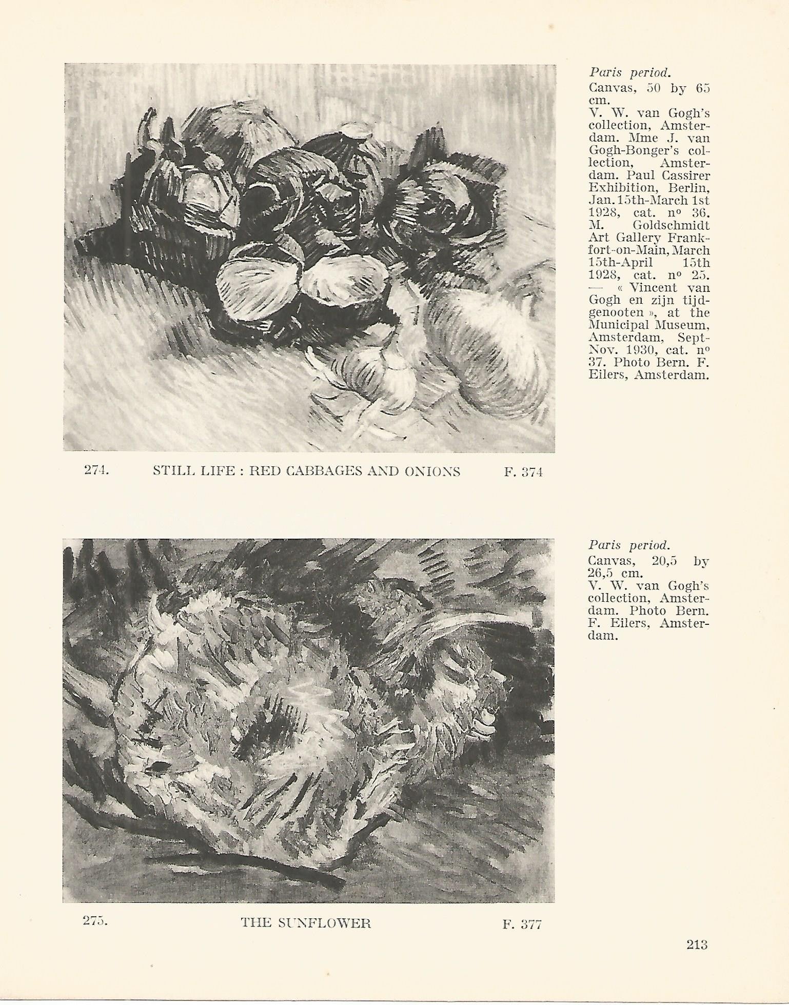 LAMINA 1296: VAN GOGH. Red Cabbages and Onions. The Sunflower