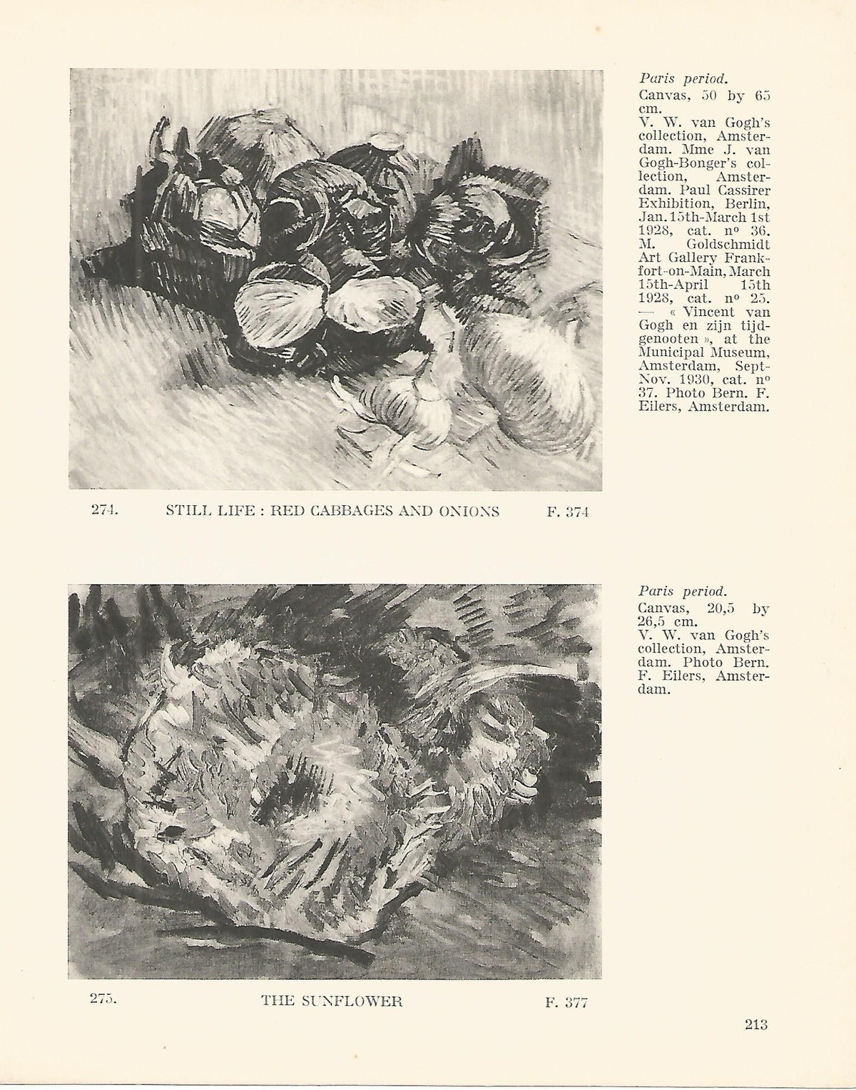 LAMINA 1296: VAN GOGH. Red Cabbages and Onions. The Sunflower
