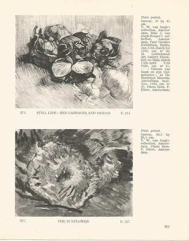 LAMINA 1296: VAN GOGH. Red Cabbages and Onions. The Sunflower
