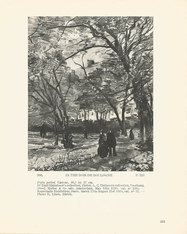 LAMINA 1333: VAN GOGH. In the Bois de Boulogne