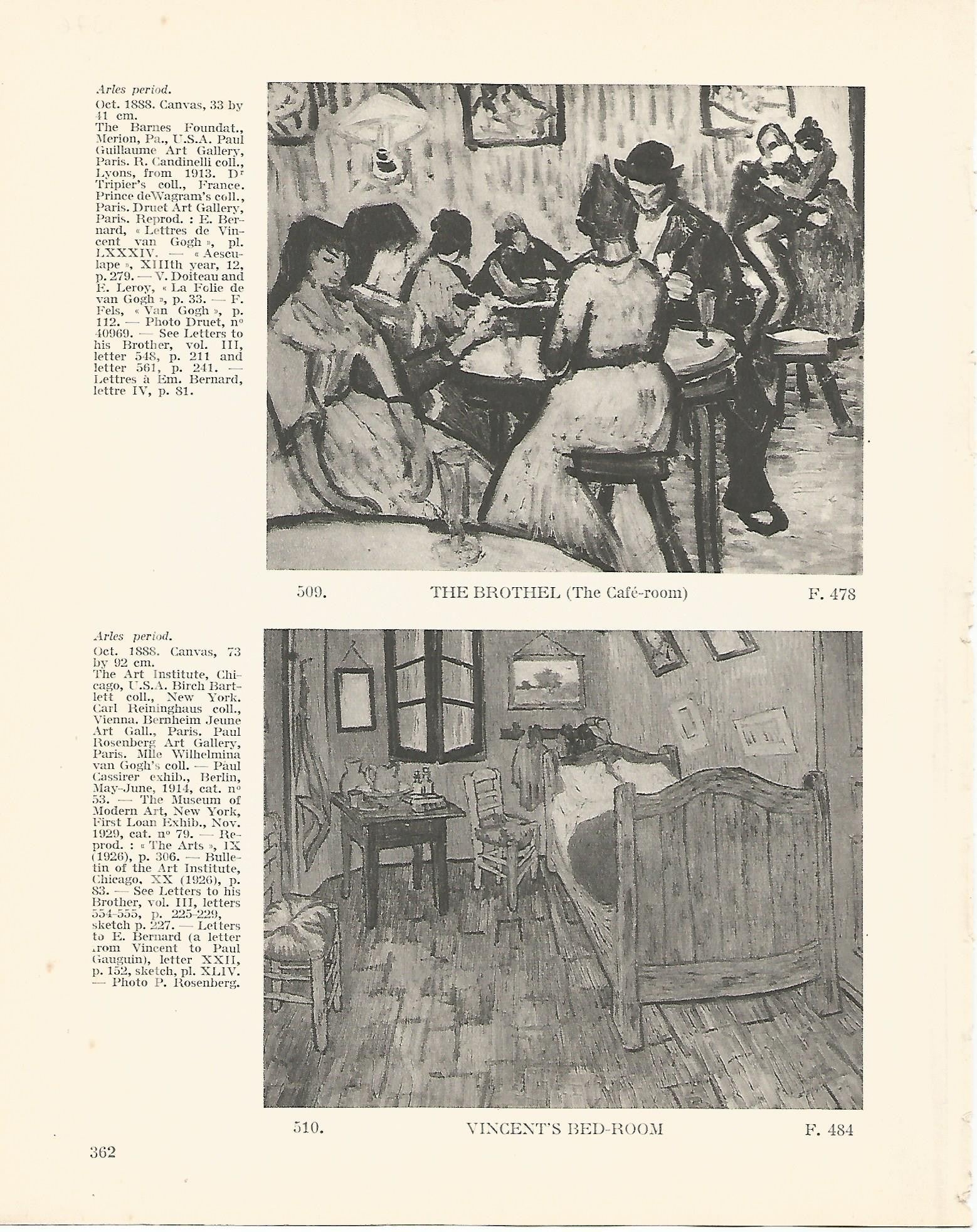LAMINA 1376: VAN GOGH. The Brothel. Vincents bed-room