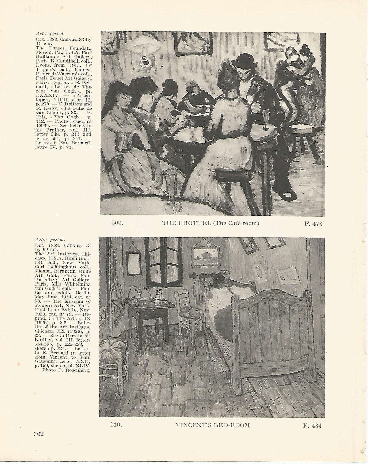 LAMINA 1376: VAN GOGH. The Brothel. Vincents bed-room