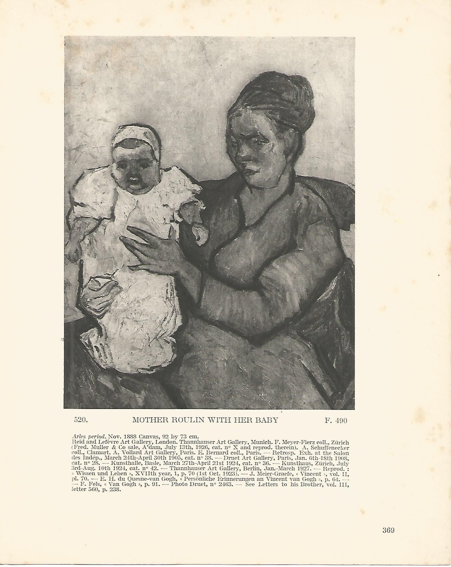 LAMINA 1381: VAN GOGH. Mother Roulin with her Baby
