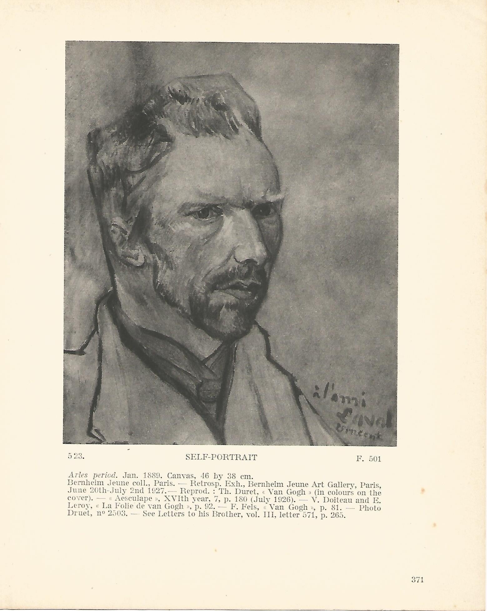 LAMINA 1382: VAN GOGH. Self-portrait