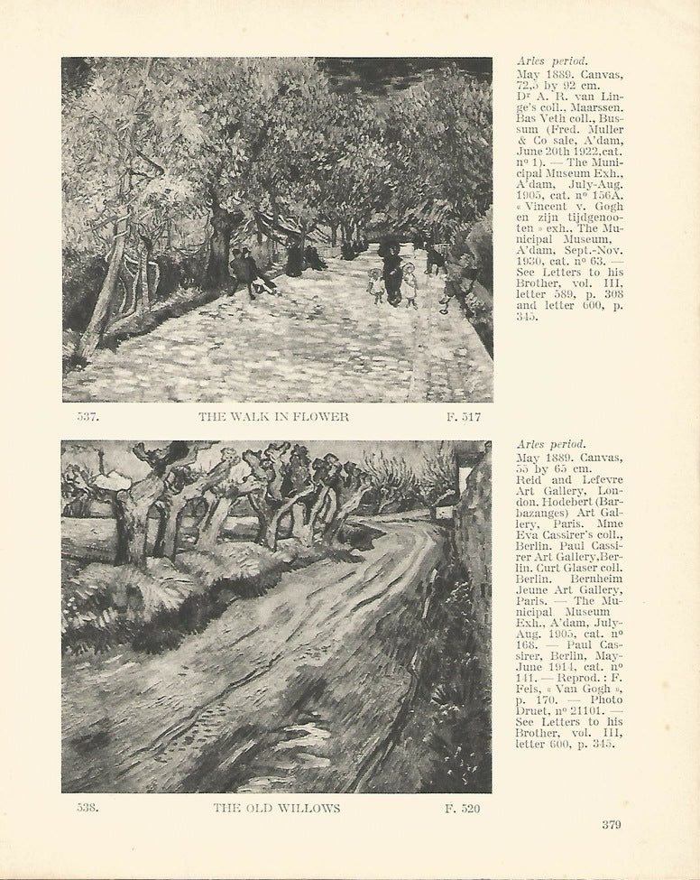 LAMINA 1386: VAN GOGH. The Walk in Flower. The Old Willows