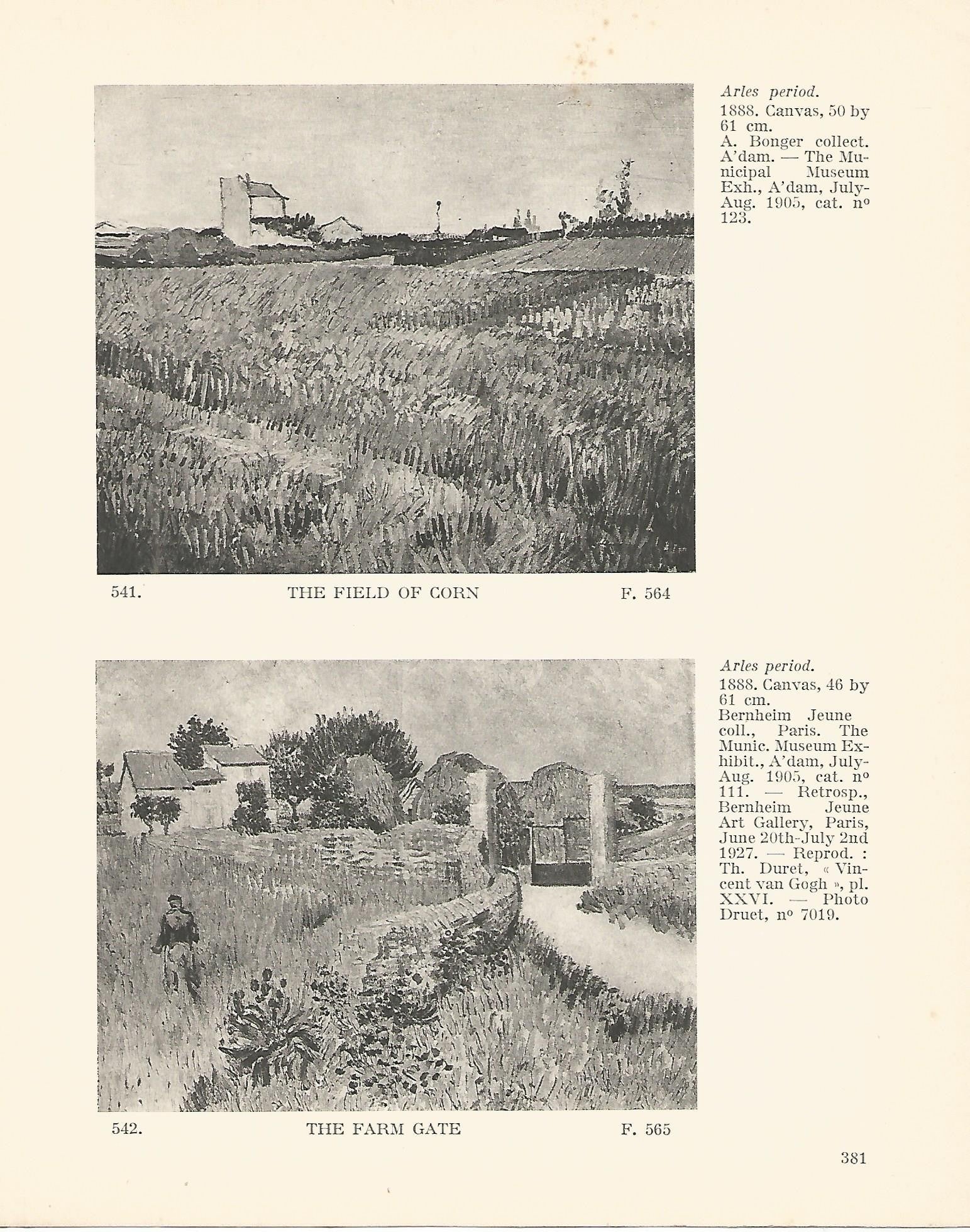 LAMINA 1387: VAN GOGH. The Field of Corn. The Farm Gate