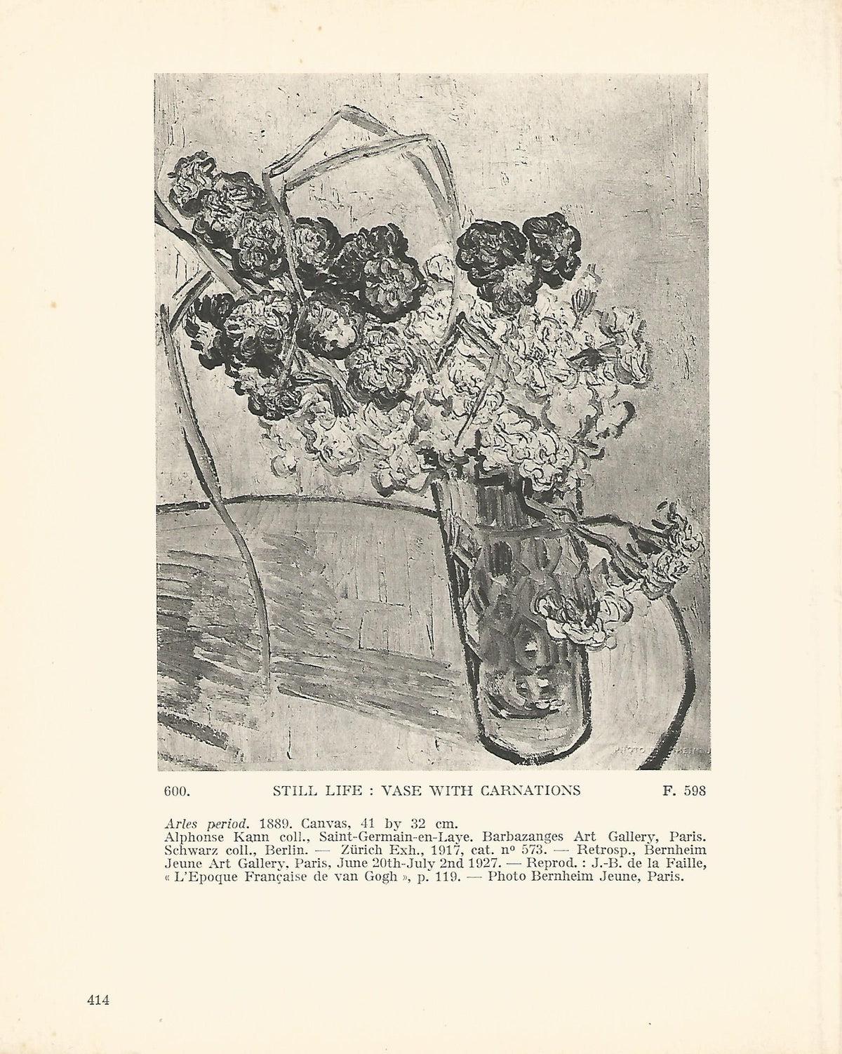 LAMINA 1404: VAN GOGH. Still Life: Vase with Carnations