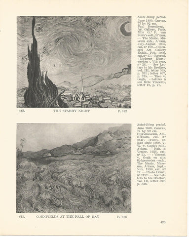 LAMINA 1410: VAN GOGH. The Starry Night. Cornfields at the Fall of Day