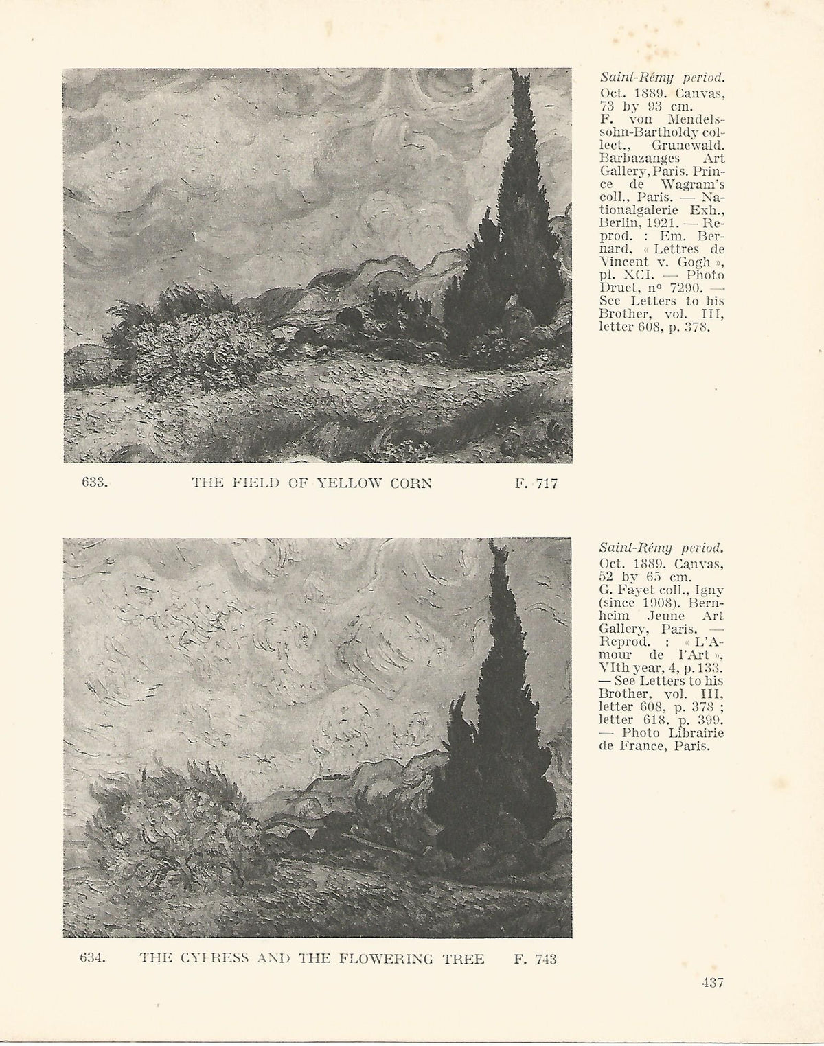 LAMINA 1418: VAN GOGH. The Field of yellow corn. The Cypress and the flowering tree