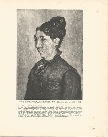 LAMINA 1419: VAN GOGH. Portrait of a Woman 